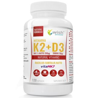 Witamina K2 vitaMK7 z natto 200mcg + D3 2000IU 50mcg VEGAN 120 kapsułek