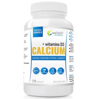 Calcium Wapń 1000mg, Witamina D3 50mcg 120 Kapsułek