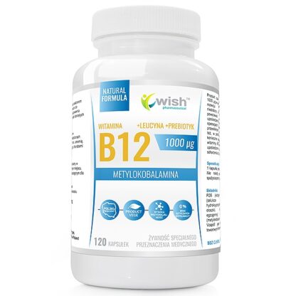 Witamina B12 1000mcg Metylokobalamina + Prebiotyk 120 kapsułek