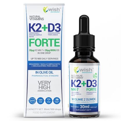 Naturalna Witamina K2 MK-7 + D3 Forte w Kroplach 30ml