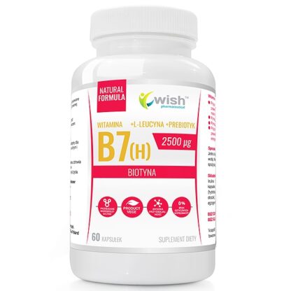 Biotyna Witamina B7 (H) 2500µg + Prebiotyk dla Wegan 60 kapsułek