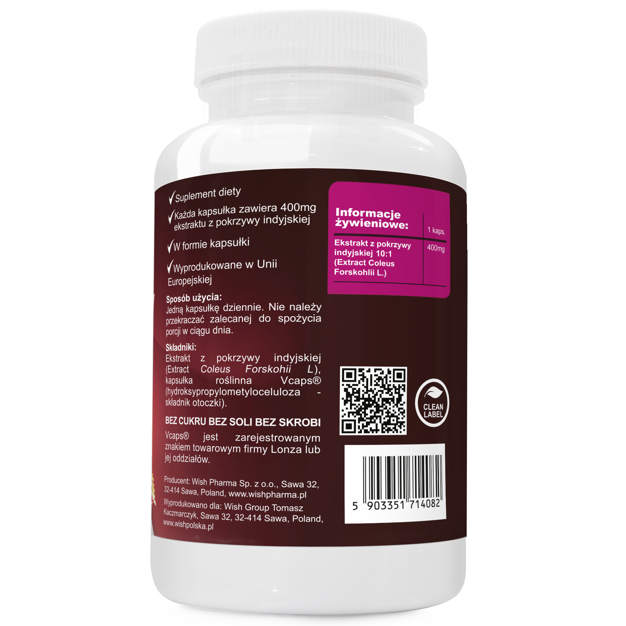 Forskolin Ekstrakt 400mg Pokrzywa Indyjska 120 Kapsułek Forskolin Ekstrakt 400mg Pokrzywa Indyjska 120 Kapsułek
