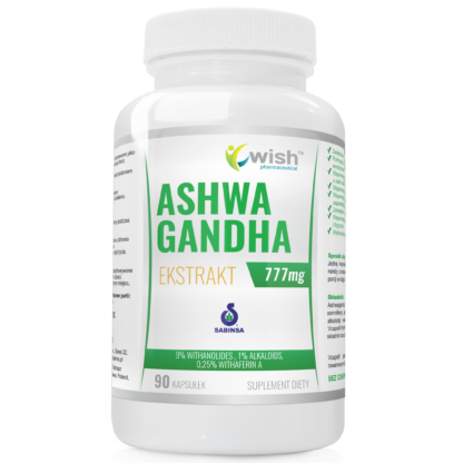 ASHWAGANDHA EXTRACT 777mg 9% WITHANOLIDES, 1% ALKALOIDS, 0,25 WITHAFERIN A 90 kapsułek