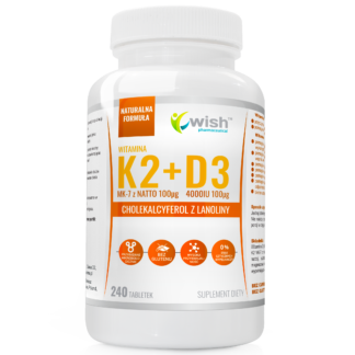 Witamina K2 MK-7 z NATTO + D3 4000IU ODPORNOŚĆ ZDROWE KOŚCI MIĘŚNIE 240 tabletek