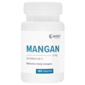 MANGAN 2 mg Chelat Kości Stawy Odporność Tarczyca Enzymy Metabolizm 180 tabletek