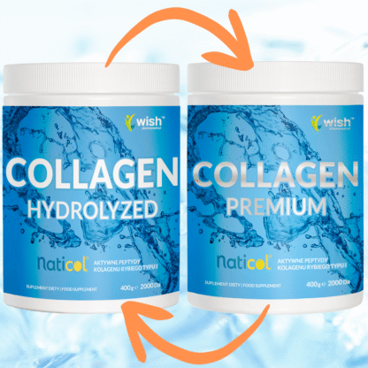KOLAGEN Czysty HYDROLYZED 11000mg Wspiera Skórę Fish Collagen Naticol 400g