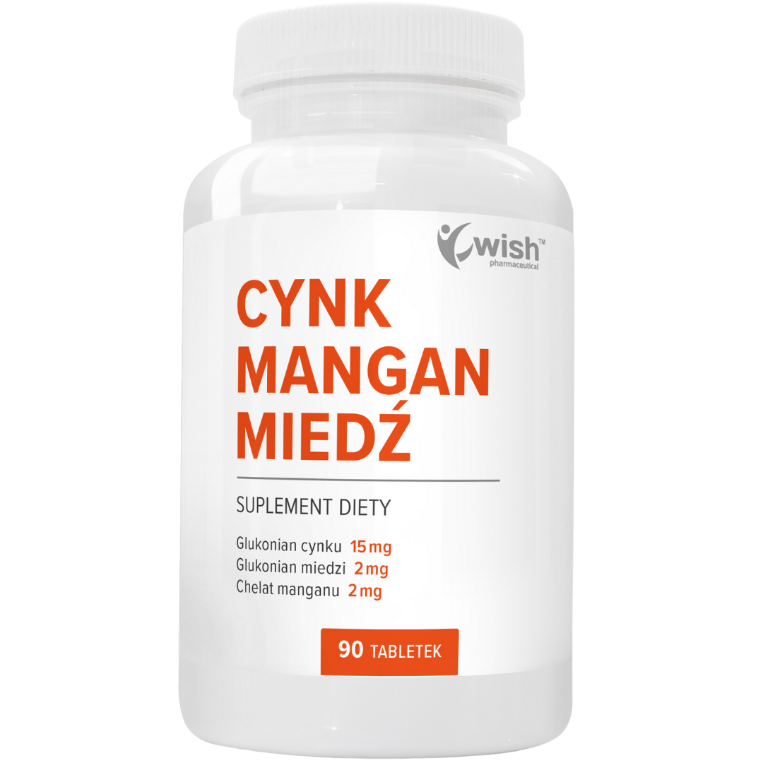 CYNK + MANGAN + MIEDŹ Regeneracja Skóry Mocne Włosy Stawy Paznokcie 90 tabletek CYNK + MANGAN + MIEDŹ Regeneracja Skóry Mocne Włosy Stawy Paznokcie 90 tabletek