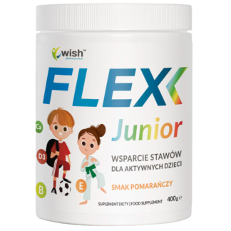FLEX JUNIOR Kolagen Pomarańcza Stawy Wapń Kości Magnez Witaminy 400 g FLEX JUNIOR Kolagen Pomarańcza Stawy Wapń Kości Magnez Witaminy 400 g