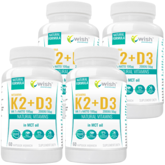 WITAMINA K2 100 µg + D3 2000 IU 2+2 GRATIS Kości Układ Krążenia 4 x 60 kapsułek miękkich