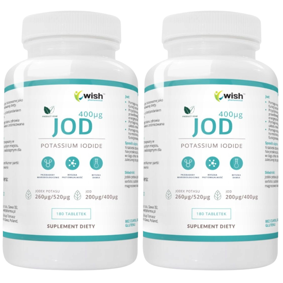 JOD JODEK POTASU 1+1 GRATIS Tarczyca Układ Nerwowy Hormony 2 x 180 tabletek JOD JODEK POTASU 1+1 GRATIS Tarczyca Układ Nerwowy Hormony 2 x 180 tabletek