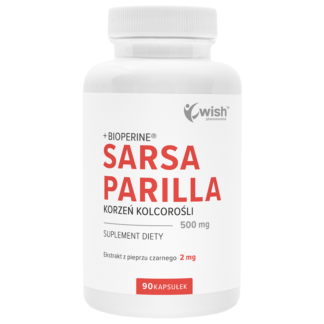 SARSAPARILLA Korzeń Kolcorośli Ekstrakt 500 mg Smilax Piperyna 90 kapsułek SARSAPARILLA Korzeń Kolcorośli Ekstrakt 500 mg Smilax Piperyna 90 kapsułek