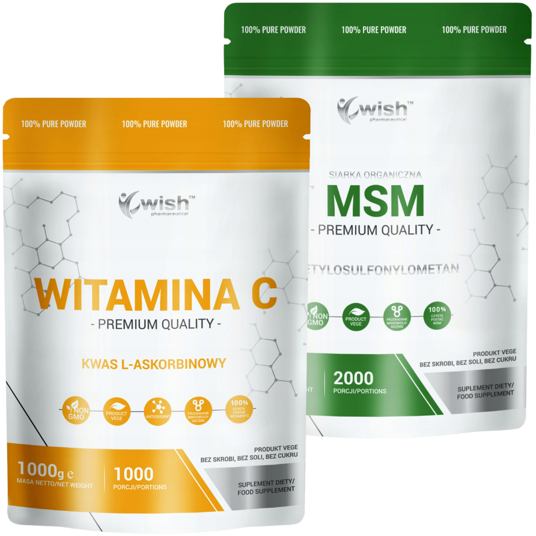 ZESTAW WITAMINA C 1000 mg 1 kg + MSM 500 mg 1 kg W PROSZKU ZESTAW WITAMINA C 1000 mg 1 kg + MSM 500 mg 1 kg W PROSZKU